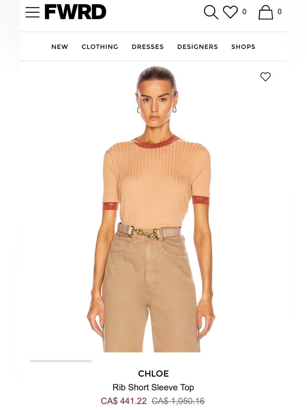 Chloe Ribbed Short-Sleeve Top